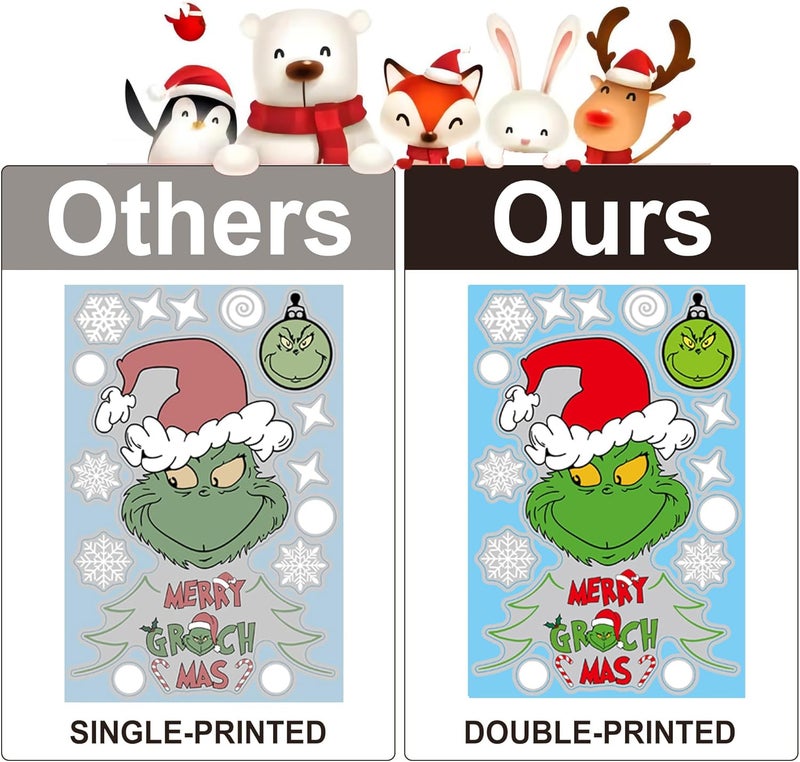 i-Beeboo Christmas Window Clings Decorations for Glass Windows Winter Stickers Snowflakes Christmas Decorations Christmas Window Stickers for Holiday Window Clings Winter Decorations 10 Sheet - Image 5